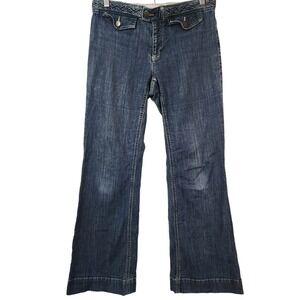 Banana Republic Factory Y2K flare leg jeans with braided waistline Size 6